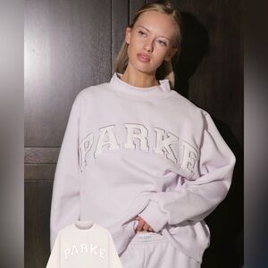 PARKE SOLD OUT Varsity Mockneck Sweatshirt in Lilac